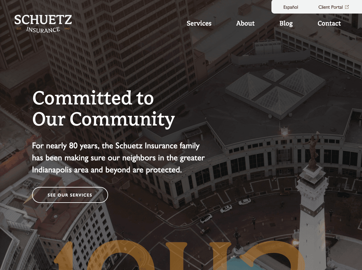 MJ Schuetz Insurance home page
